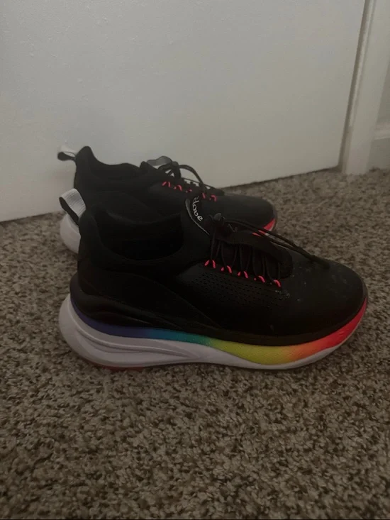 Clove Women’s Black Sneakers with Rainbow Sole - Comfortable Casual Shoes - Picture 1 of 4